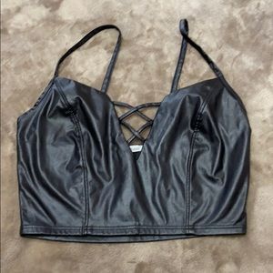 Sexy pleather crop top